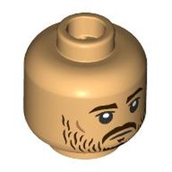 LEGO part 28621pr9683 Minifig Head with print in Warm Tan