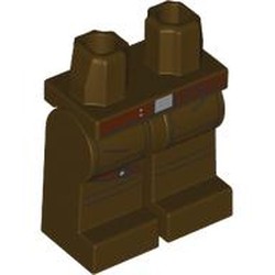 LEGO part 970c07pr0006 Hips and Dark Brown Legs with print in Dark Brown