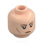Minifig Head Dedra Meero, Nougat Lines, Dark Brown Eyebrows, Stern/Angry