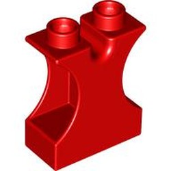 LEGO part 42234 Duplo Brick 1 x 2 x 2 with Side Cutouts and Channel in Top in Bright Red/ Red