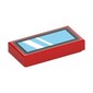 Tile 1 x 2 with Bright Light Blue Windows/Mirror, Silver/Black Border print
