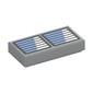Tile 1 x 2 with Black Grill, Medium Blue/White Shine print