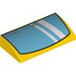 Slope Brick Curved 2 x 4 x 2/3 No Studs with Medium Blue Windscreen, Silver Wipers print