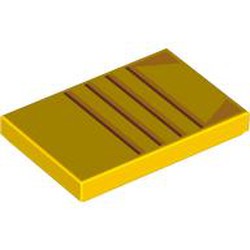 LEGO part 26603pr0148 Tile 2 x 3 with print in Bright Yellow/ Yellow