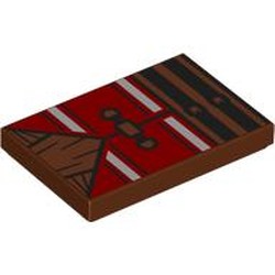 LEGO part 26603pr0167 Tile 2 x 3 with print in Reddish Brown