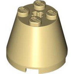 LEGO part 6233 Cone 3 x 3 x 2 in Brick Yellow/ Tan