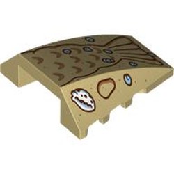 LEGO part 47753pr0025 Wedge Curved 4 x 4 No Top Studs with Sand Mermaid Tail, Shells print in Brick Yellow/ Tan
