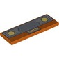 Tile 2 x 6 with Light Bluish Grey Car Grill, Bright Light Yellow Headlights, License Plate print