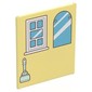 Glass for Frame 1 x 6 x 6 with White 3-Pane Window / Family Portrait, Shutters, Brown Lattice print