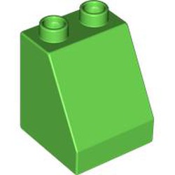 LEGO part 70676 Duplo Brick 2 x 2 x 2 Slope in Bright Green