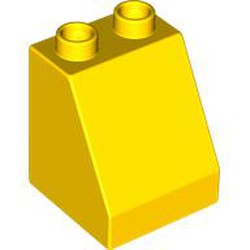 LEGO part 70676 Duplo Brick 2 x 2 x 2 Slope in Bright Yellow/ Yellow