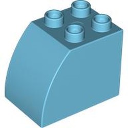 LEGO part 11344 Duplo Brick 2 x 3 x 2 with Curved Top in Medium Azure