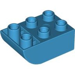 LEGO part 98252 Duplo Brick 2 x 3 with Curved Bottom in Dark Azure