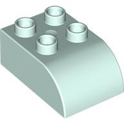 LEGO part 2302 Duplo Brick 2 x 3 with Curved Top in Aqua/ Light Aqua