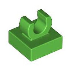 LEGO part 15712 Tile Special 1 x 1 with Clip with Rounded Edges in Bright Green