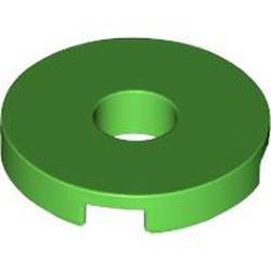 LEGO part 15535 Tile Round 2 x 2 with Hole in Bright Green