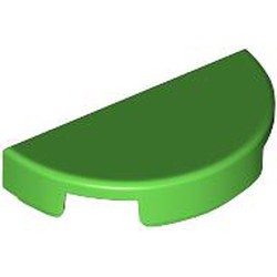 LEGO part 1748 Tile Round 1 x 2 Half Circle in Bright Green