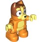 Duplo Figure Dog Small with Dark Orange Head, Bright Light Yellow Chest, Hands (Bingo)