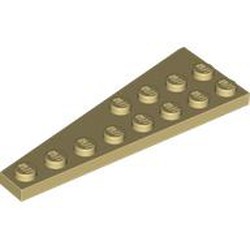 LEGO part 3545 Wedge Plate 8 x 3, 8° Right in Brick Yellow/ Tan