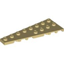 LEGO part 3544 Wedge Plate 8 x 3, 8° Left in Brick Yellow/ Tan