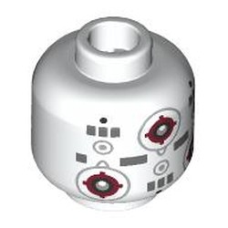 LEGO part 28621pr0052 Minifig Head with print in White