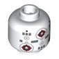 Minifig Head Marksman-H Training Remote Droid, Light Bluish Grey Circles with Dark Red Cross Hairs, Dark Bluish Grey Rectangles
