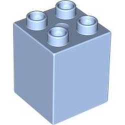 LEGO part 31110 Duplo Brick 2 x 2 x 2 in Light Royal Blue/ Bright Light Blue