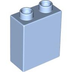 LEGO part 76371 Duplo Brick 1 x 2 x 2 with Bottom Tube in Light Royal Blue/ Bright Light Blue