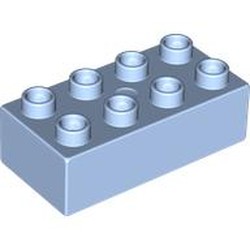 LEGO part 3011 Duplo Brick 2 x 4 in Light Royal Blue/ Bright Light Blue