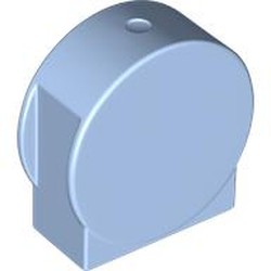 LEGO part 14222 Duplo Brick 1 x 3 x 2 Round Top, Cut Away Sides in Light Royal Blue/ Bright Light Blue