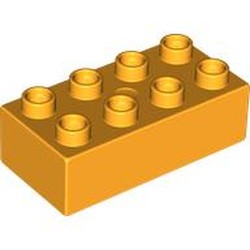 LEGO part 3011 Duplo Brick 2 x 4 in Flame Yellowish Orange/ Bright Light Orange