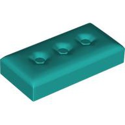 LEGO part 65110 Duplo Tile 2 x 4 with Cushion Pattern in Bright Bluish Green/ Dark Turquoise