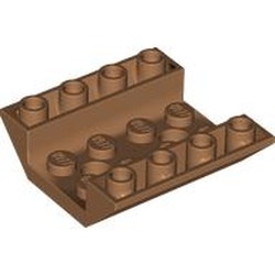 LEGO part 72454 Slope Inverted 45° 4 x 4 Double with 2 Holes in Medium Nougat
