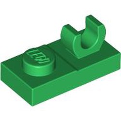 LEGO part 44861 Plate Special 1 x 2 [Open O Top Clip] in Dark Green/ Green