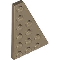 LEGO part 48205 Wedge Plate 6 x 4 Right in Sand Yellow/ Dark Tan