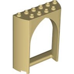 LEGO part 35565 Panel 2 x 6 x 6 with Gothic Arch in Brick Yellow/ Tan