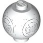 Brick Round 2 x 2 Sphere with Stud with Dark Bluish Grey BB-8 Droid Snowman Print