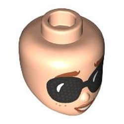 LEGO part 92198pr0073 Minidoll Head with print in Light Nougat