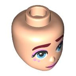 LEGO part 92198pr0071 Minidoll Head with print in Light Nougat