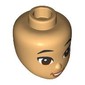 Minidoll Head, Think Black Eyebrows, Brown Eyes, Open Mouth Smile