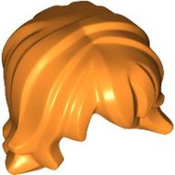 LEGO part 7370 Hair Mid-Length, Wavy in Bright Orange/ Orange