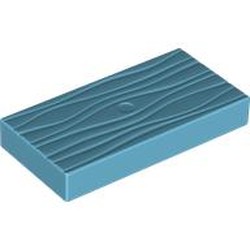 LEGO part 65109 Duplo Tile 2 x 4 with Wood Grain Pattern in Medium Azure