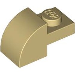 LEGO part 5841 Brick Curved 1 x 2 x 1 with Curved Top in Brick Yellow/ Tan