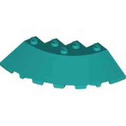 LEGO part 95188 Brick Round Corner 6 x 6 with 33° Slope and Facet Cutout in Bright Bluish Green/ Dark Turquoise