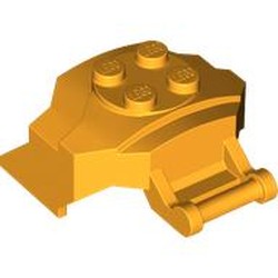 LEGO part 79896 Large Figure Cover 4 x 3 x 2 with Bar, 4 Studs, Ridged in Flame Yellowish Orange/ Bright Light Orange