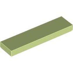 LEGO part 2431 Tile 1 x 4 with Groove in Spring Yellowish Green/ Yellowish Green