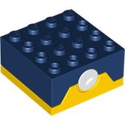 LEGO part 3677c03 Sound Brick 4 x 4 with Random Transformer Soundwave Sounds in Earth Blue/ Dark Blue