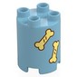 Duplo Brick Round 2 x 2 x 2 with Bright Light Yellow Bones print