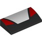 Slope Brick Curved 2 x 4 x 2/3 No Studs with White/Red Hood Shapes print