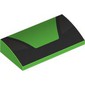 Slope Brick Curved 2 x 4 x 2/3 No Studs with Black Hood Shape, Dark Bluish Grey Headlight print